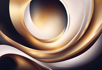 Fototapeta premium Abstract stylish golden and white wave 