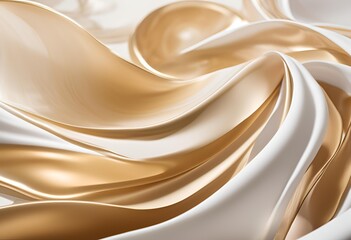 Abstract stylish golden and white wave
