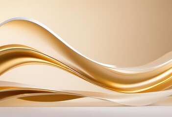 Abstract stylish golden and white wave
