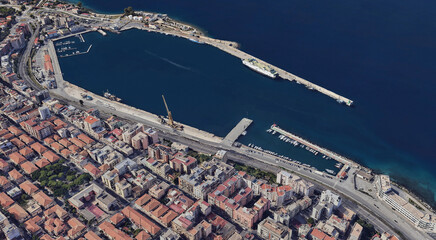 Reggio Calabria's Coastline from Above: Ionian Sea and Urban Landscape