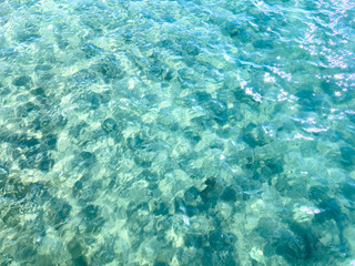 Texture of blue calm water creates a serene and peaceful background. The natural beauty of water reflects the essence of nature, evoking a sense of tranquility reminiscent of the sea.