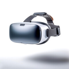 VR Headset floating or flying isolated white background