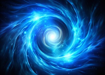 Obraz premium Blue Energy Vortex Silhouette for Fantasy and Sci-Fi Backgrounds