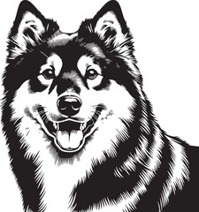 Smiling Husky Dog Vector Illustration