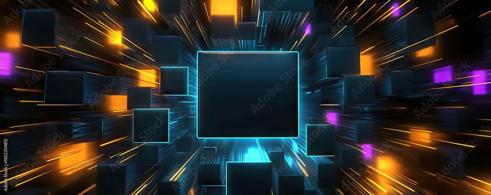 Poster digital background perfect for tech processes, neural networks, artificial intelligence, data transf