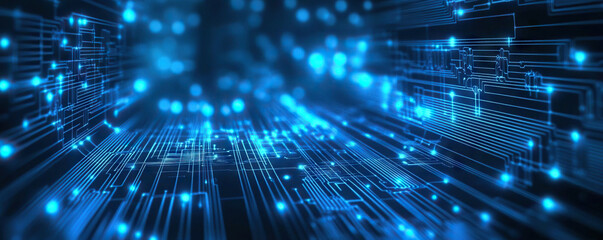 Digital background perfect for tech processes, neural networks, artificial intelligence, data transfer and security, digital storage, multimedia presentations, scientific studies, education, etc.