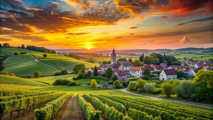 Fototapeta premium Breathtaking French Landscapes: Explore the Beauty of France's Countryside and Scenic Views