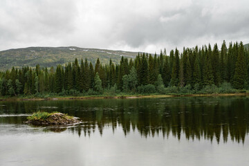 Moody lake in North Norway