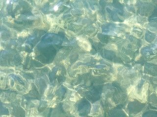 Texture of blue calm water creates a serene and peaceful background. The natural beauty of water reflects the essence of nature, evoking a sense of tranquility reminiscent of the sea.