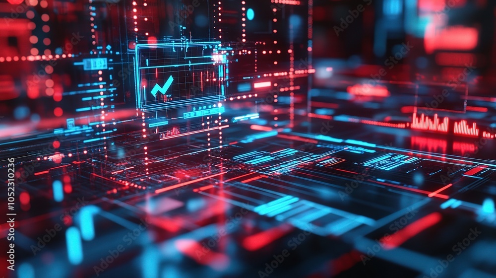Poster abstract digital technology background with data patterns