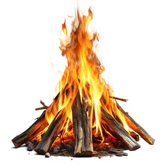 Bonfire on transparent background