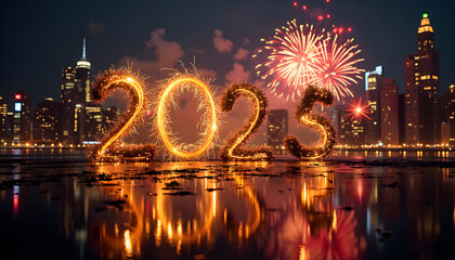 Obraz premium New Year's Eve 2025: New York Lights Up for an Epic Celebration 