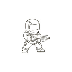 Obraz premium military outline, vector illustration, military, special forces