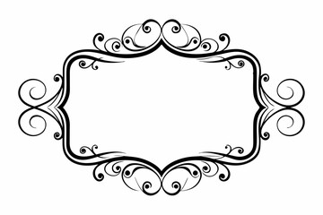 Black color Rectangular calligraphic frames set white background