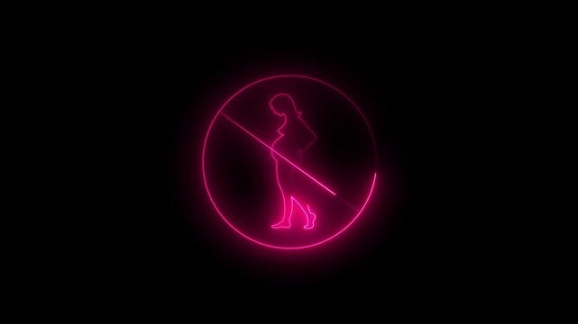 Neon abortion icon in line style. Pregnancy loss symbol.icon illustration.