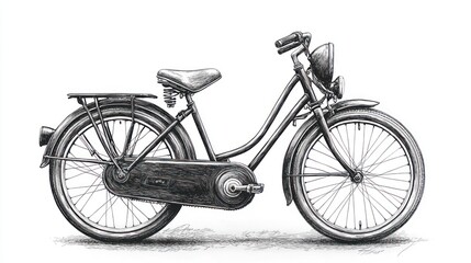 Obraz premium Hand-drawn Illustration of a Vintage Bicycle