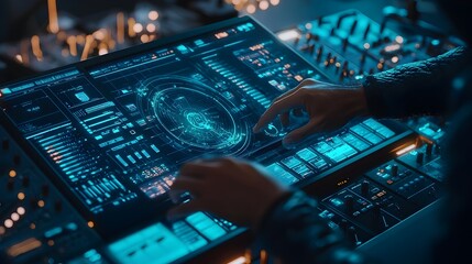 Holographic Music Production Futuristic 3D Sound Mixing Experience in Sci Fi Studio