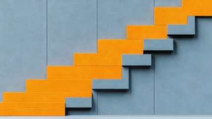 Fototapeta premium Abstract Geometric Background Orange and Grey Steps Design