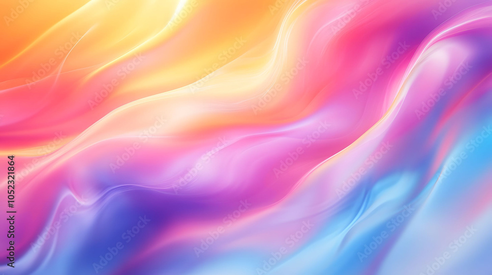 Poster abstract colorful wave background with silk-like texture and soft, flowing motion in vibrant hues of