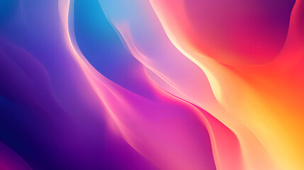 Fototapeta premium Abstract Colorful Wave Background with Silk-like Texture and Soft, Flowing Motion in Vibrant Hues of Blue, Pink, and Purple