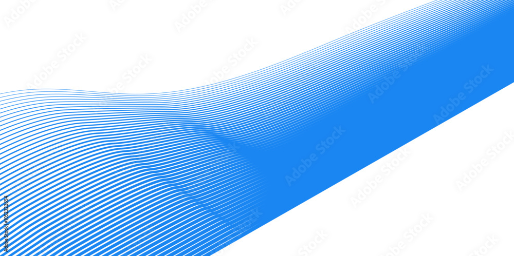 Poster blue oblique curved lines background vector image for backdrop or presentation.