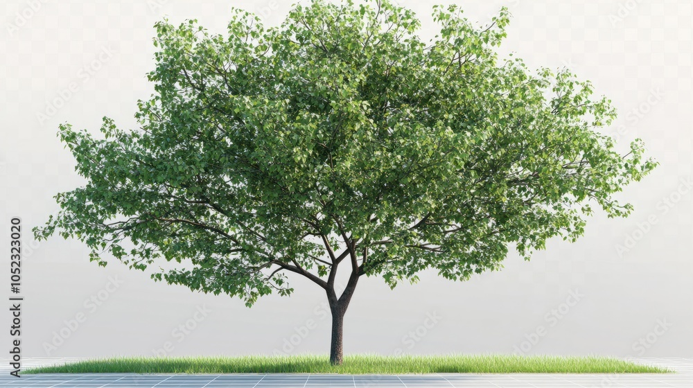 Poster tree on transparent picture background with clipping path, single tree with clipping path and alpha 
