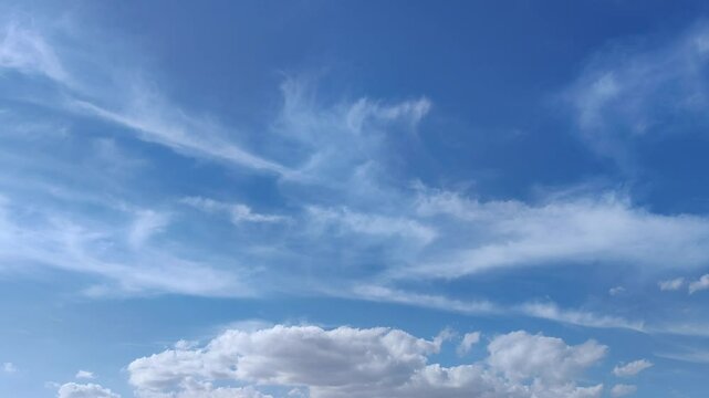 Afternoon sky where cirrus clouds predominate
