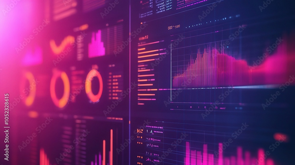 Poster Vibrant Data Visualizations with Colorful Graphs and Charts