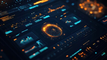 Obraz premium AI-powered business intelligence: AI data processing for accurate, real-time business insights on dashboards.