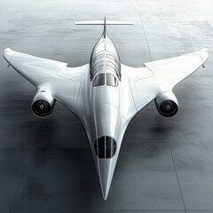 A Realistic airplane mockup with solid background