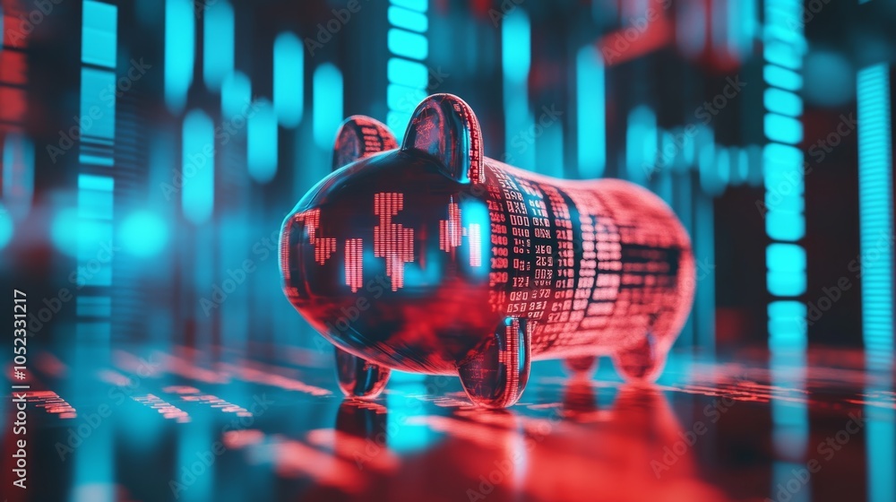 Poster high-yield savings: a digital display of an account showing a high interest rate, representing the b