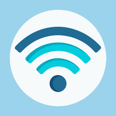 A simple and modern vector illustration of a Wi-Fi symbol. This clean and clear graphic is perfect for use in websites, apps, presentations, and other digital projects.