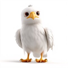 Obraz premium Adorable Eagle with Round Eyes and Tiny Crown
