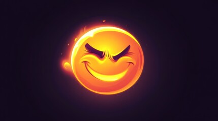 Naklejka premium Evil Smile Emoji