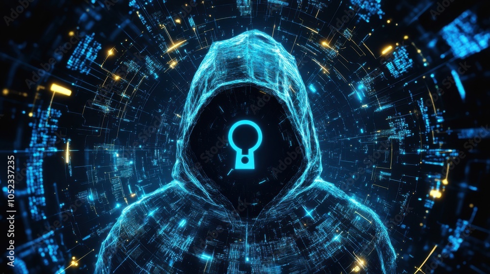Poster cyberattack protection: cybersecurity experts actively prevent large-scale cyberattacks at all times