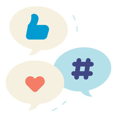 social media interaction flat icon