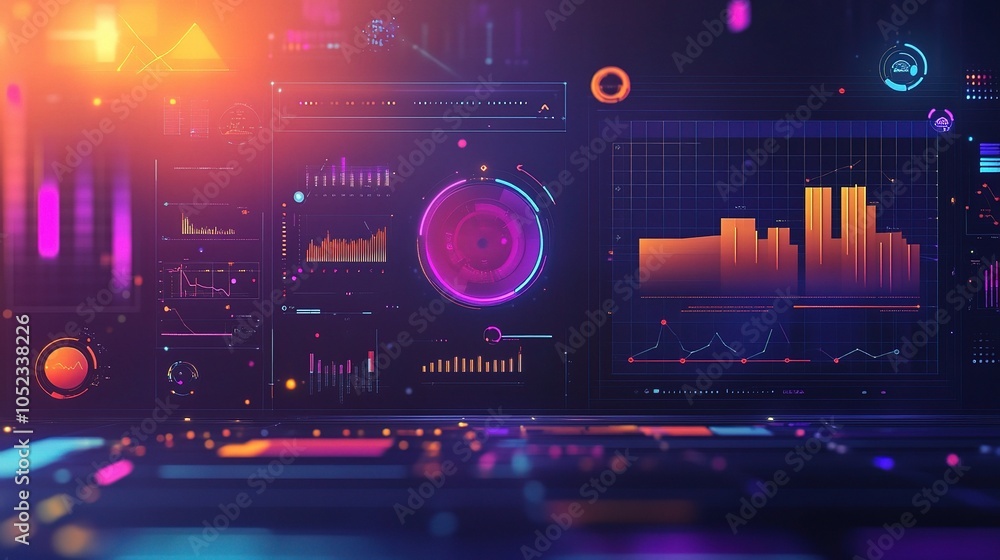 Poster futuristic data visualization environment
