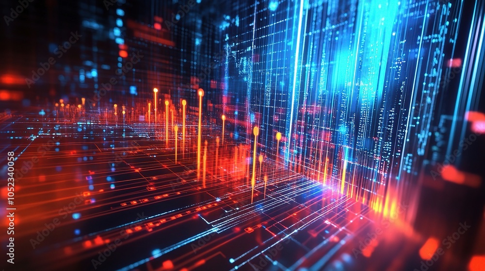 Aufkleber dynamic data visualization in vibrant colors