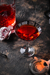 Spooky red Halloween monster cocktail