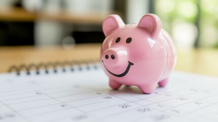 Monthly savings: A calendar with a monthly savings goal marked, showing consistent and disciplined saving habits over time.