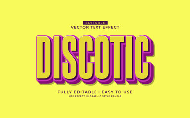 3d editable disco text effect graphic style template