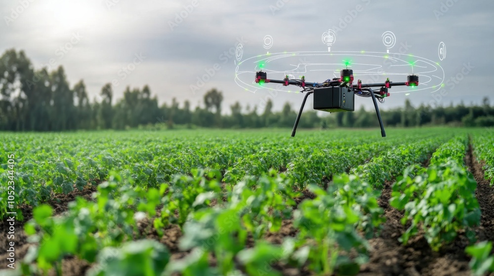 Poster iot in agriculture: smart farming sensors monitoring crops and optimizing irrigation