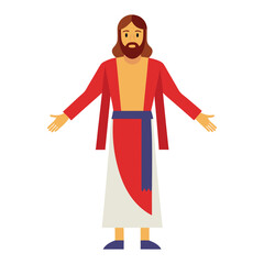 full body christ on white background