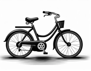 Fototapeta premium black contrast image bicycle icon isolated on white background, cut out 