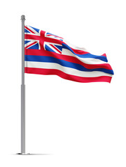 Flag of Hawaii isolated on white background. U.S. state. 2d-rendering