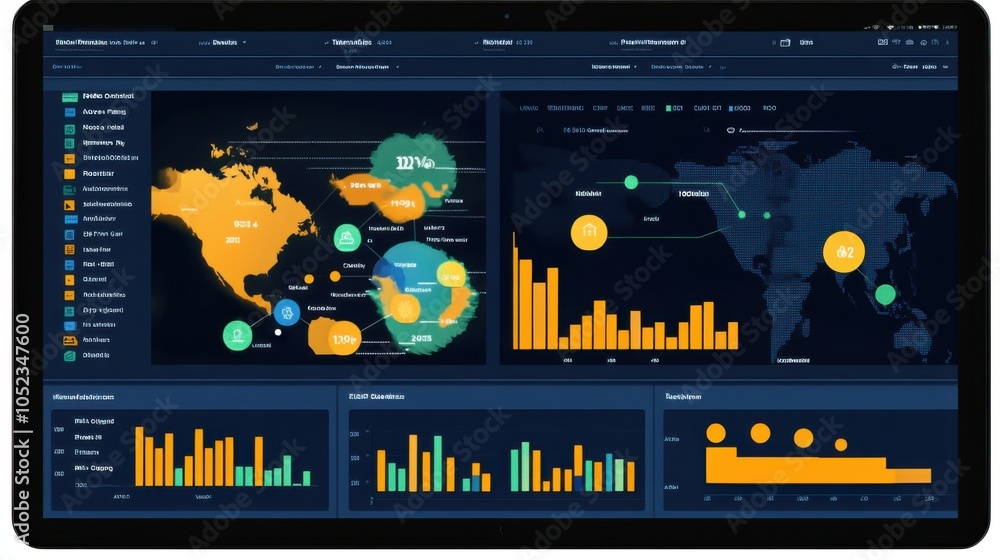 Poster predictive analytics for business: predictive analytics dashboard showing future trends