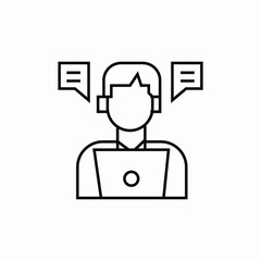 laptop video chat icon sign vector