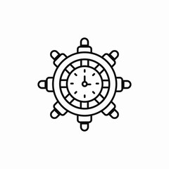 ship wheel time icon sign vector