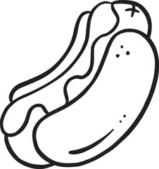 Cartoon Hotdog Weenie Sausage In Bun Illustration Clipart