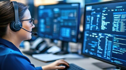 Call Center Manager Reviewing Performance Metrics